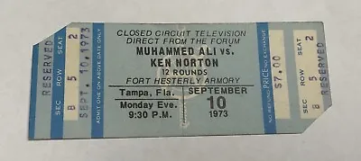 Muhammad Ali Vs Ken Norton Boxing Ticket Sept 10 1973 Closed Circuit Tv Tampa Fl • $17.95