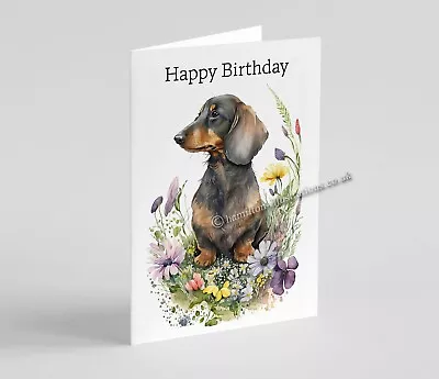 Personalised Dog Dachshund Art Birthday Card Get Well Mothers Day • £3.50