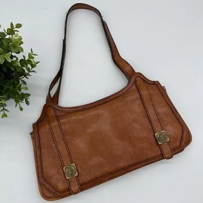 Vintage Women's Leather Flap Top Bohemian Accordion Style Shoulder Bag • $17.52