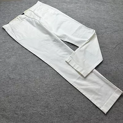 J.CREW 770 Straight Fit Stretch Chino Pants Men 35 X 32 White Twill Khakis Zip • $26.99