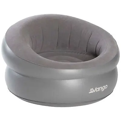 £19.95 • Buy Inflatable Donut Chair Vango Grey Flocked Seat Blow Up Pod Lounger Outdoor
