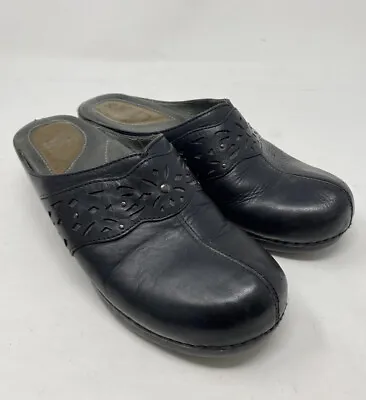 $25.50 • Buy Dansko Shyanne Clog Mules Comfort Heels Shoes Cutout Stud Leather Black Women 38
