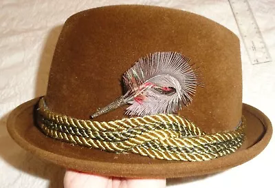 VTG - Brown Stetson  Brown Felt Fedora Hat Size 7 Some Damage But COOL Hat • $29.50