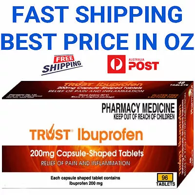 Trust Ibuprofen 96 Tab - 200mg Capsule Shaped Tablets Generic Nurofen • $10.99