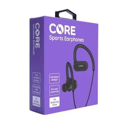 £12.90 • Buy CORE Wireless Sports Earphones - On-Ear Controls - 4h Listening Time