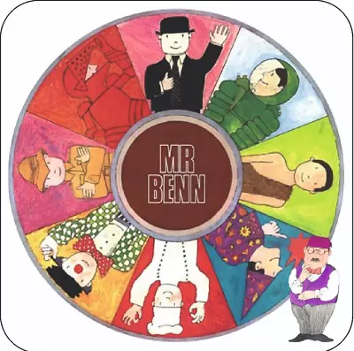 Mr Benn Kids TV Glossy Wooden Coaster (with Shopkeeper) • £3.29