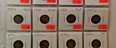 4 Coin Lot   LINCOLN CENTS 1929-S Good 1930 Fine 1931 Fine 1948-S • $1.99