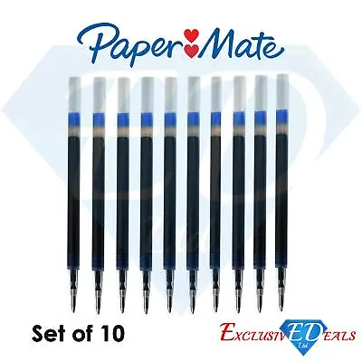 £6.95 • Buy 10 X Paper Mate InkJoy Blue Pen Refill 0.7mm Medium Tip Nib