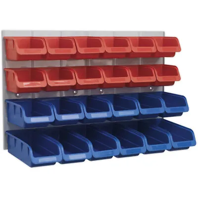 24 Assorted Red & Blue Plastic Storage Bin & Wall Panel Warehouse Picking Trays • £59.99