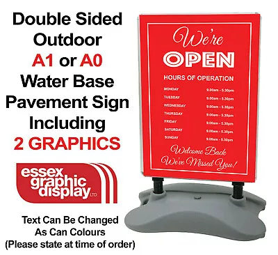 Opening Times Welcome Back Sign Pavement Printed Graphics Notice Stand A Board • £174.99