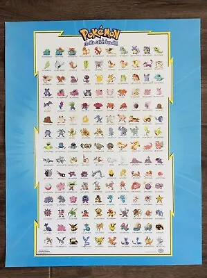 Pokemon Gotta Catch 'em All! Original 150 Pokemon Poster 1998 Nintendo Anime  • $15