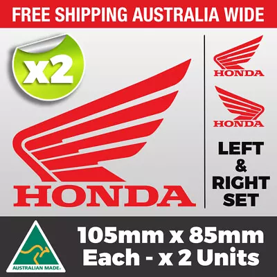 2 X HONDA WING Sticker Decal - Petrol Fuel Tank Motorcycle Ute 4x4 4WD Trailer • $5.95