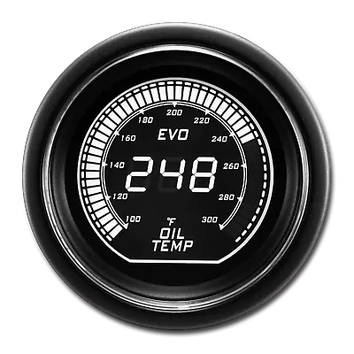 EVO 52mm 2-1/16  Digital Oil Temperature Gauge 100 ~ 300 °F White & Green LCD • $62.09