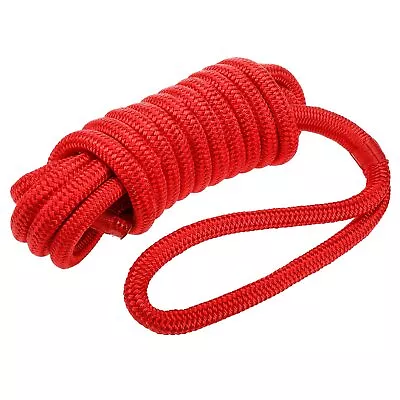 1/2 Inch 50 FT Double Red Braid Nylon Boat Dock Line Mooring Rope Anchor Lines • $24.99