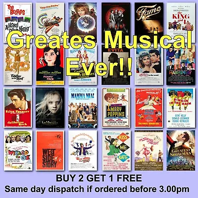 Movie Poster Musical Theatre Poster Musicals Posters Film Musical Posters Film • £6.97