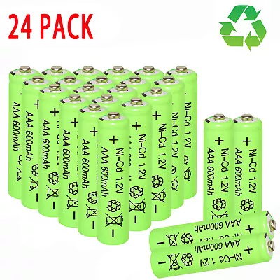 Ni-Cd AAA Rechargeable Batteries 24 Pack 1.2v AAA Battery 600mAh For Solar Light • $13.57