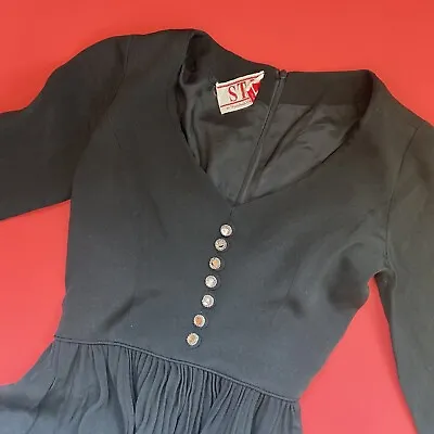 Vintage 60’s STJ By Marshall Klugman Black Mod Mini Dress  • $55