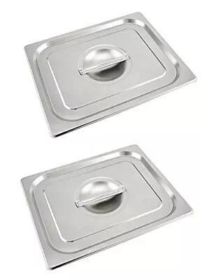 Solid Pan Lid With Handle 2 Pack Stainless Steel Steam Table Pan Cover For 1/2 S • $22.88