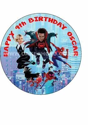 Miles Morales Into The Spiderverse Edible Icing Image / Spider Man / Many Sizes • £6.50