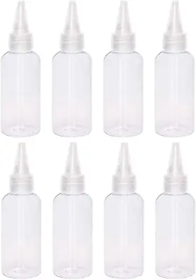 2Oz Plastic Squeeze Bottles 8Pcs Small Clear Empty Squirt Bottle With Leak-Proof • $13.45
