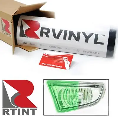 $9.99 • Buy Rtint Green Smoke Tint Head Tail Fog Light Vinyl Wrap Sheet 12 X96  W/ App Card