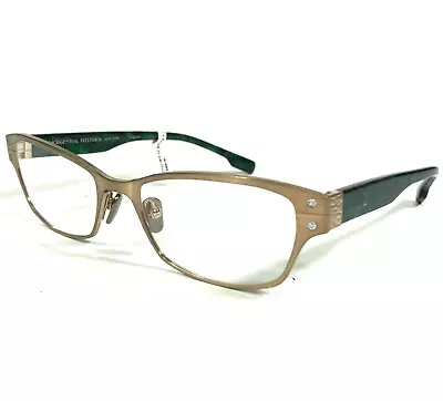 Morgenthal Frederics Eyeglasses Frames 030 VERA Green Gold Cat Eye 52-18-146 • $49.99