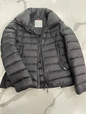 Moncler Girls Jacket Black With Wool Trimmed Peplum Fits Like Size 10-12 Black • $399