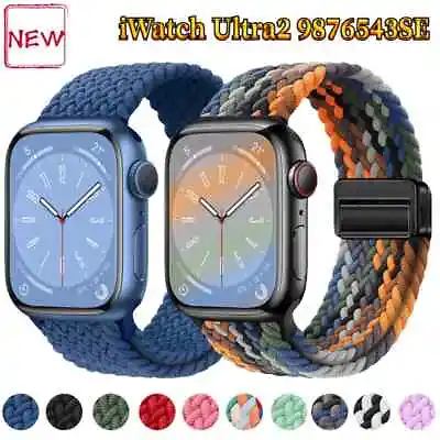 Magnetic Nylon Loop Strap For Apple Watch Series 9 8 7 6 5 Ultra 2 38-49mm Band • $6.99
