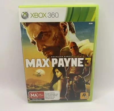Max Payne 3 XBOX 360 PAL Game - 2 Discs - Manual & Mint Disc - Free Postage • $24.95