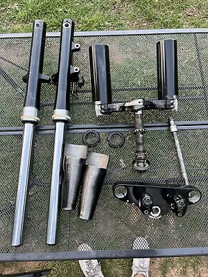 2004 Yamaha V Star 650 Fromt End Forks Axle Tripple Tree Sterring Clamp Risers • $150