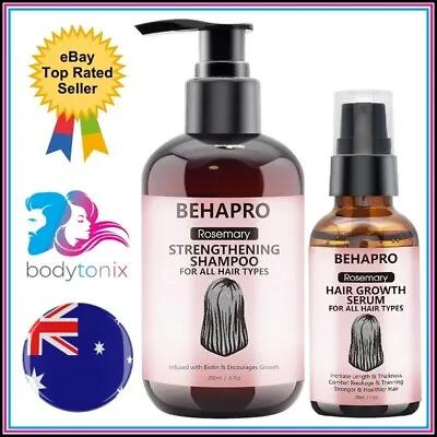 BEHAPRO ROSEMARY SHAMPOO + SERUM Hair Growth & Strengthening Increase Length • $69.95