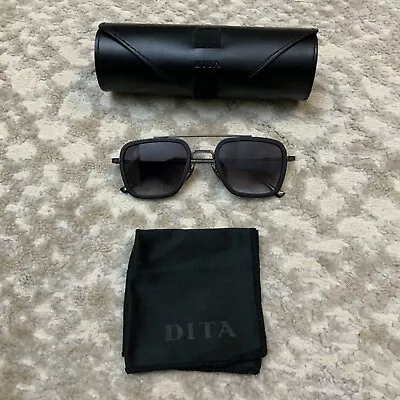 DITA FLIGHT 006 Sunglasses Matte Black Frame Dark Gray Gradient Unisex 52-22-144 • $229.95