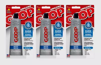 3 Amazing Goop Clear Marine Adhesive & Sealant 3.7oz Paintable Waterproof 170011 • $34.53