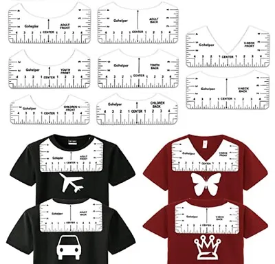 8 T-Shirt Ruler Guide Set-Vinyl Alignment Centering Tool For Heat Press & Cricut • $8.99