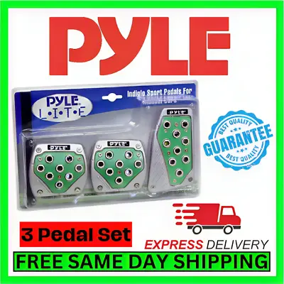 Pyle Green Indiglo Manual Sport Pedals Non-Slip Gas Brake Pad Cover Car Antislip • $24.95