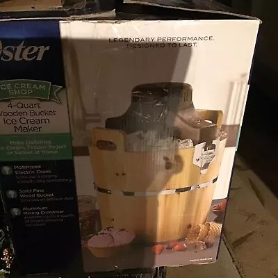 Oyster 4  Qt. Wooden Bucket  Ice Cream Maker  • $45