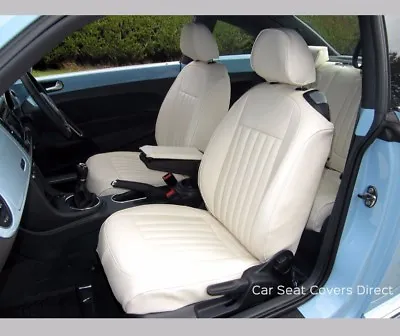 New VW BEETLE Custom Tailored Genuine Fitting Seat Covers Cream With Piping • $684.50
