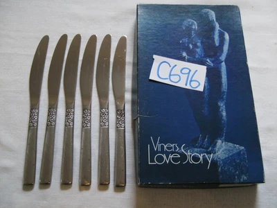 £18.99 • Buy Viners Love Story Table Dinner Knives Sheffield Stainless Steel Boxed Set Of 6