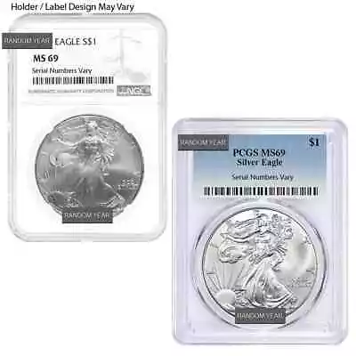 1 Oz Silver American Eagle NGC/PCGS MS 69 (Random Year) • $41.13