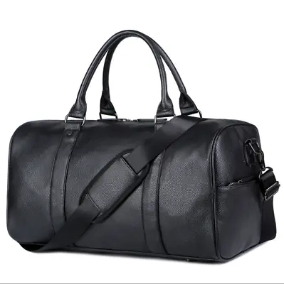 £47.87 • Buy Men Large Leather Travel Weekender Overnight Duffel Bag Gym Sports Luggage