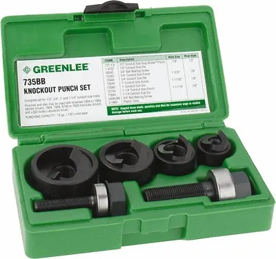 $385.66 • Buy Greenlee 11 Piece, 1/2 To 1-1/4  Punch Hole Diam, Manual Knockout Set