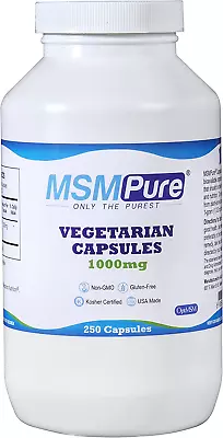 Msmpure Vegetarian Capsules 250 Count Made With Organic Sulfur Crystals 99.99 • $66.07