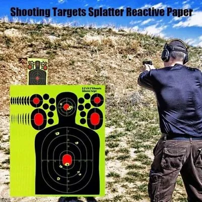 10PC 14.5  Shooting Target Splatter Paper Target For Gun Rifle Reactive Exercise • $6.99