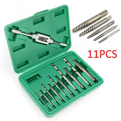 11× Screw Extractor Drill Bit Kit Guide Removal Broken Bolts Fastners Set. • £8.29