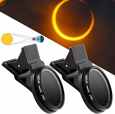 2PC Solar Eclipse Phone Camera Filter Lens  Enhancing Photo Removable For Camera • $15.99