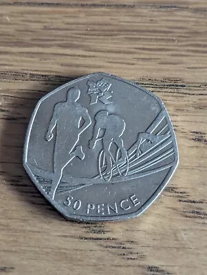 2012 London Olympic 50p Fifty Pence - Triathlon Circulated • £13.95