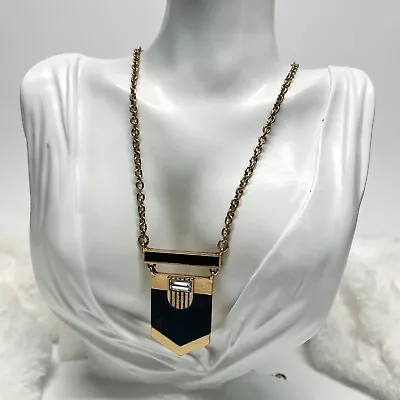 J.Crew Faux Brass Art Deco Inspired 28-33” Sweater Boho Necklace • $12.95