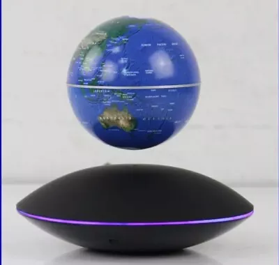 Floating World Globe Colored LED Lights Magnetic Field Levitation World Map • £59.99