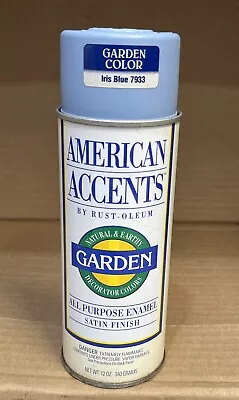 Vintage Rust Oleum Spray Paint Can American Accents Iris Blue  • $31