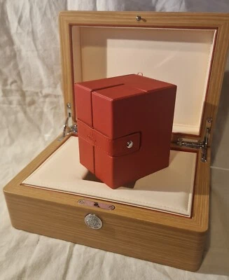 £99.99 • Buy Omega Wooden Watch Box + Card Holder * NEW * With Removable Travel Case